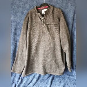 Northcrest Outdoor Sweater Fleece Pullover 1/4 Button Snap Pocket, Size 2xl